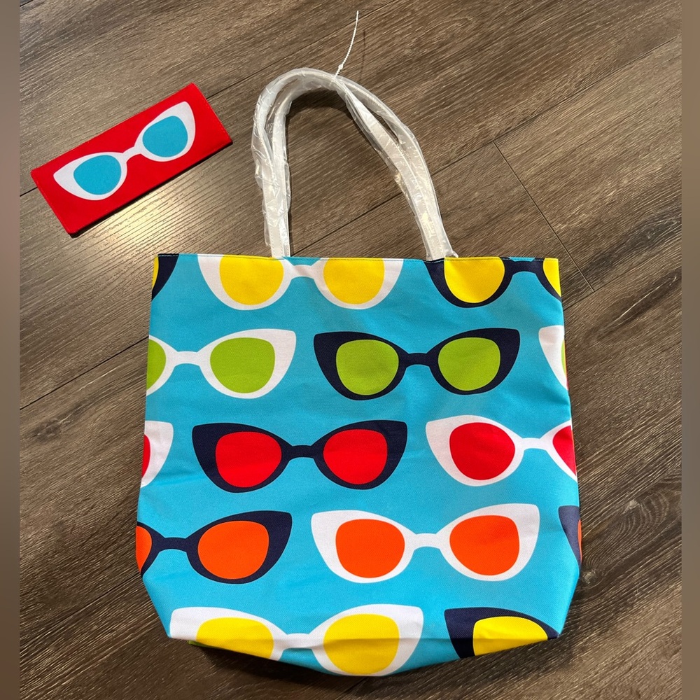 Vintage Estée Lauder Lisa Perry Sunglasses Tote Bag w/sunglasses case Y2K